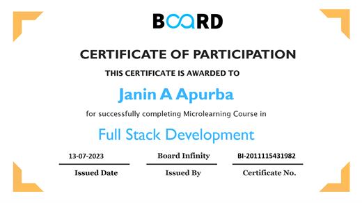 Certificate: Full Stack Development (Microlearning) — Board Infinity